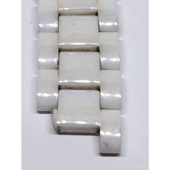 Michael Kors Ceramic Watch Bracelet Case Links Parts Band 18mm White A628 - Picture 4 of 9